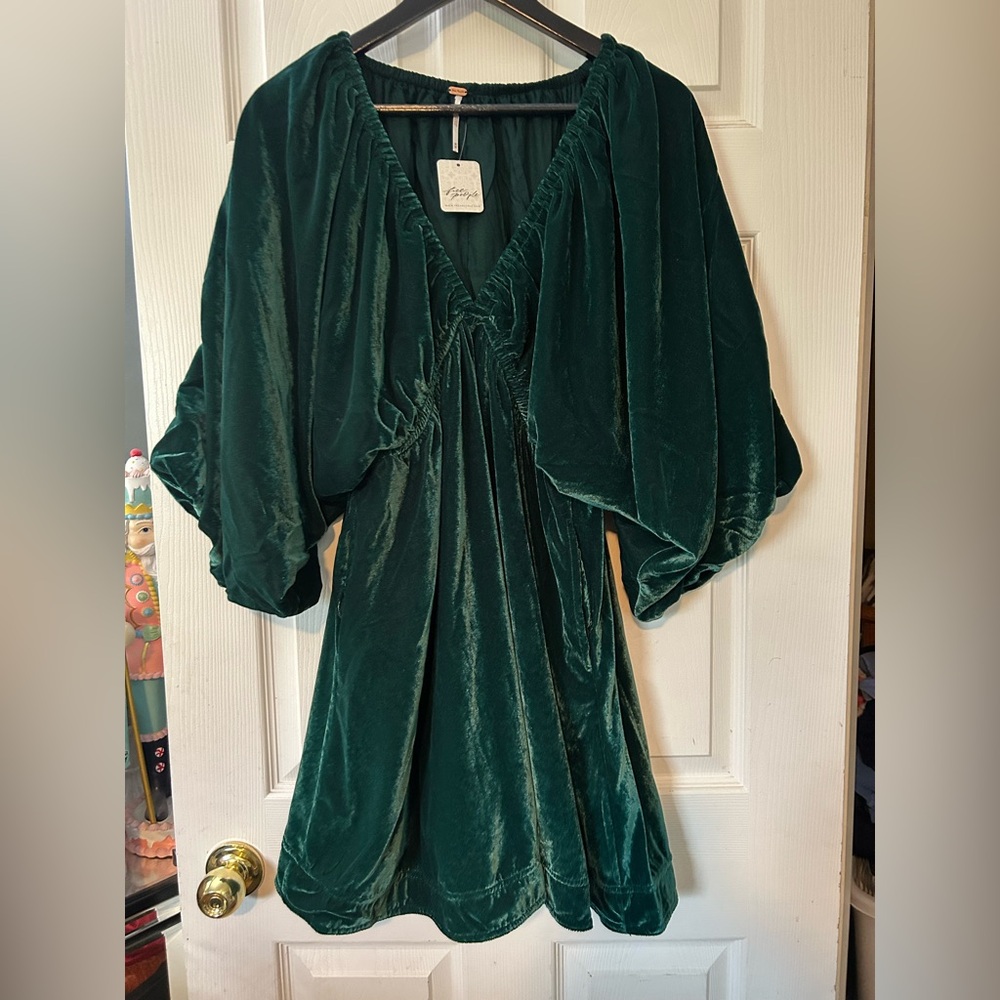 Free People Green Velvet Dress